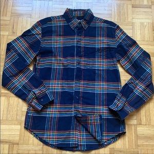 🌻3/$20 Merona Men’s Plaid Flannel Cozy Soft Utility Shirt, Blue & Yellow, Size L
